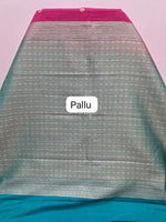 Raspberry Pink Kanchi Semi Silk Saree pallu