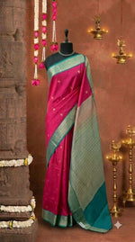 Raspberry Pink Kanchi Semi Silk Saree 