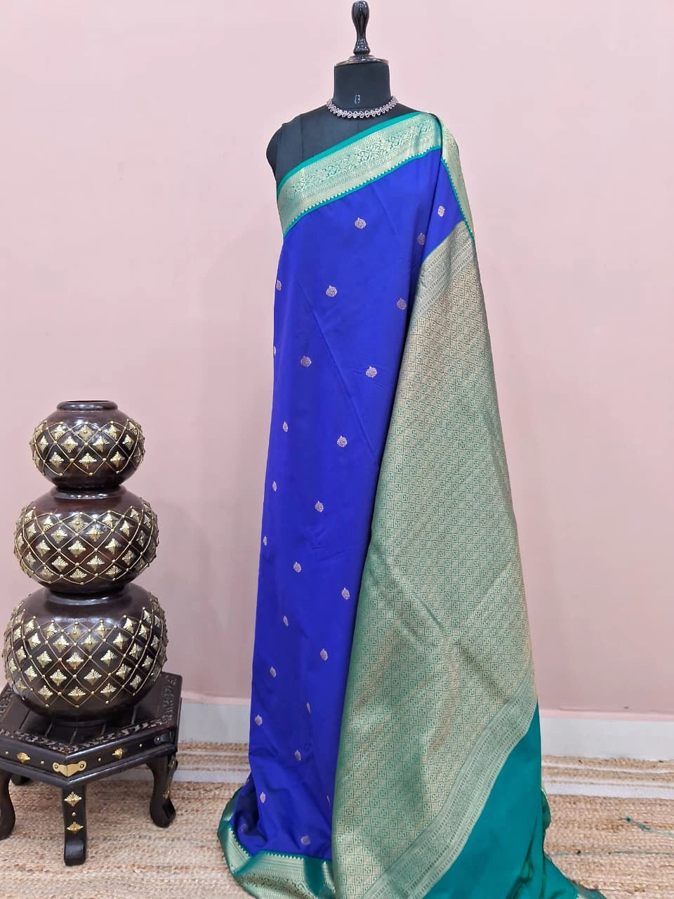 Royal Blue Kanchi Semi Silk Saree 