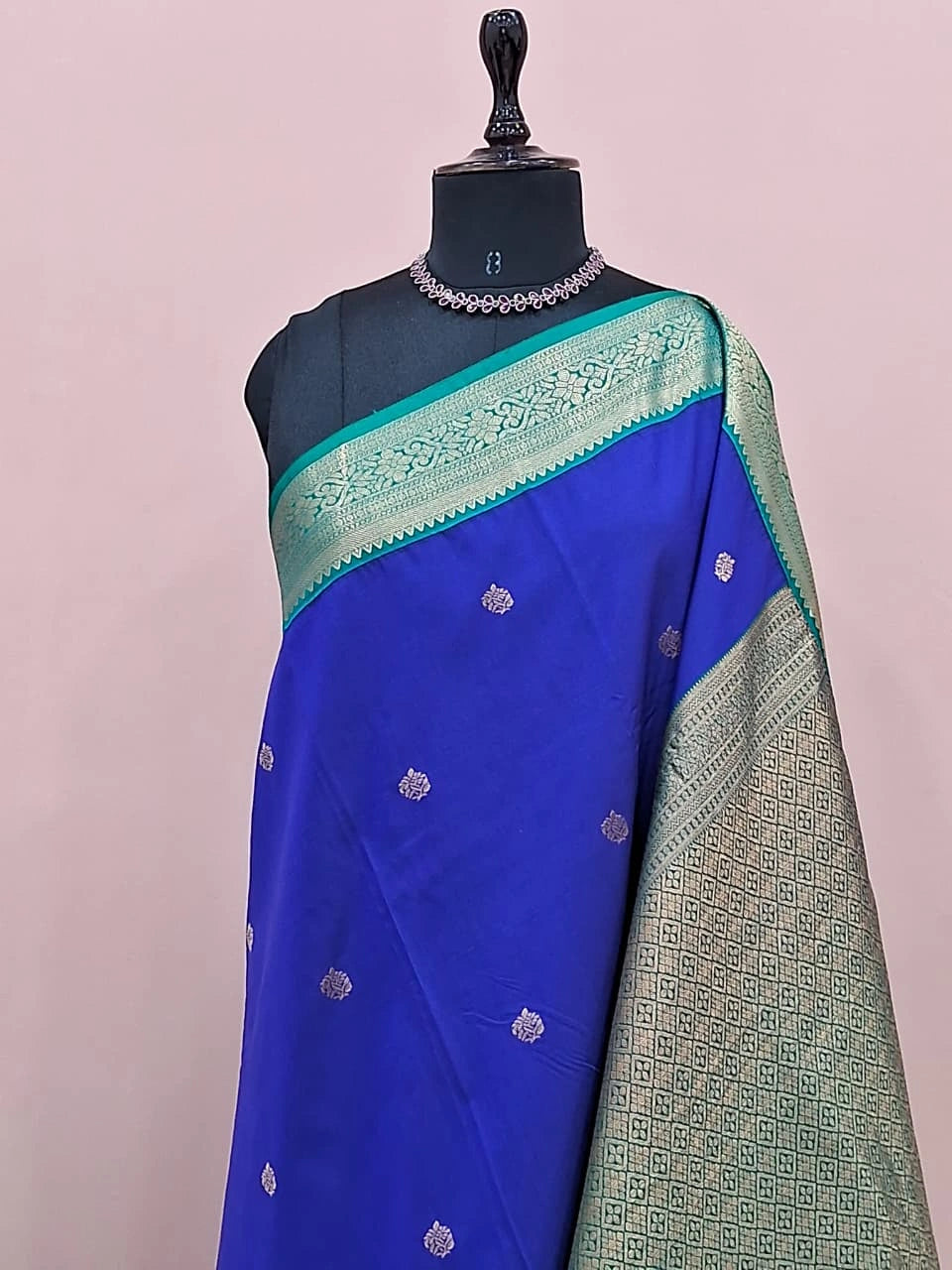 Royal Blue Kanchi Semi Silk Saree 1