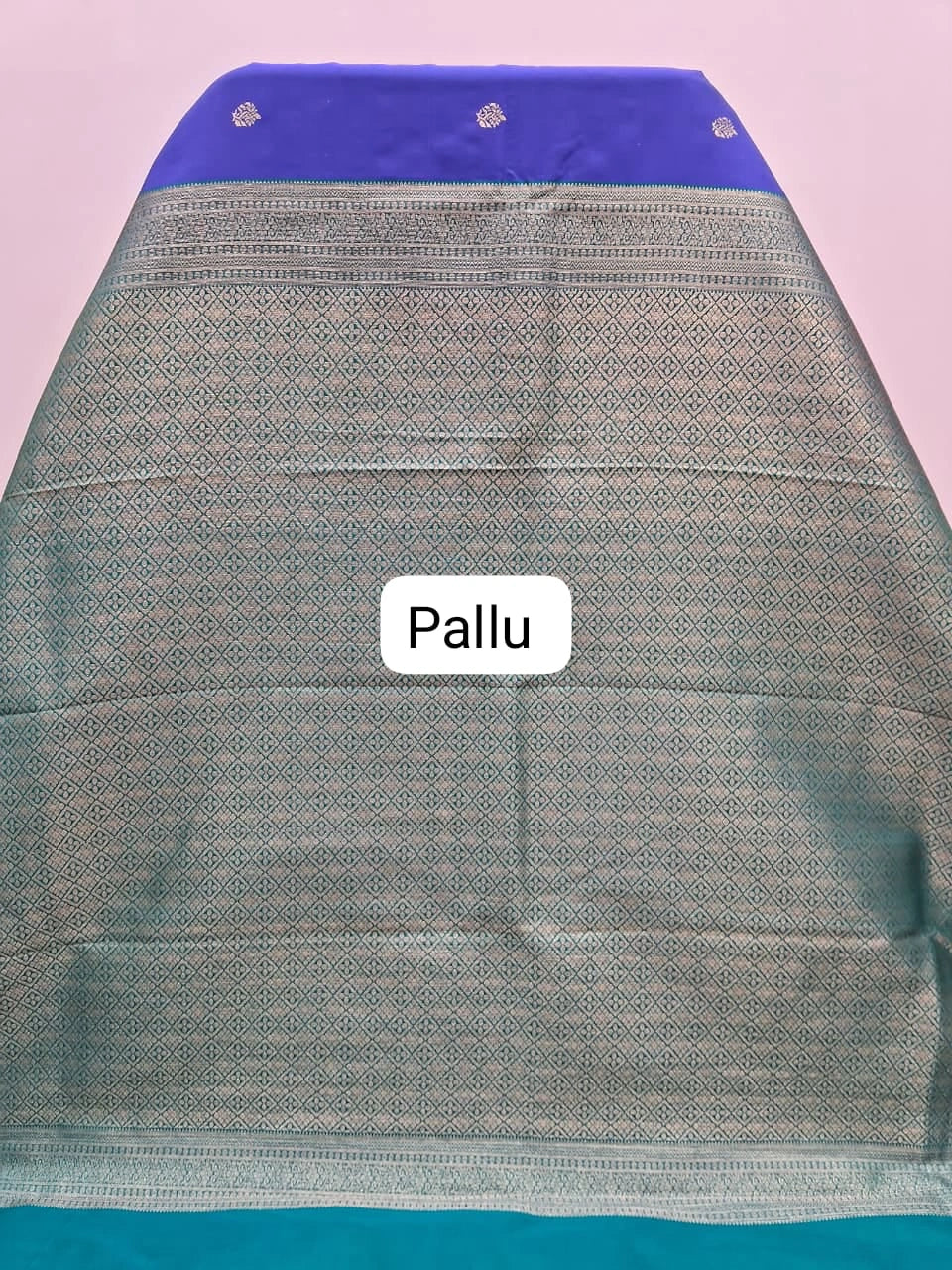 Royal Blue Kanchi Semi Silk Saree pallu
