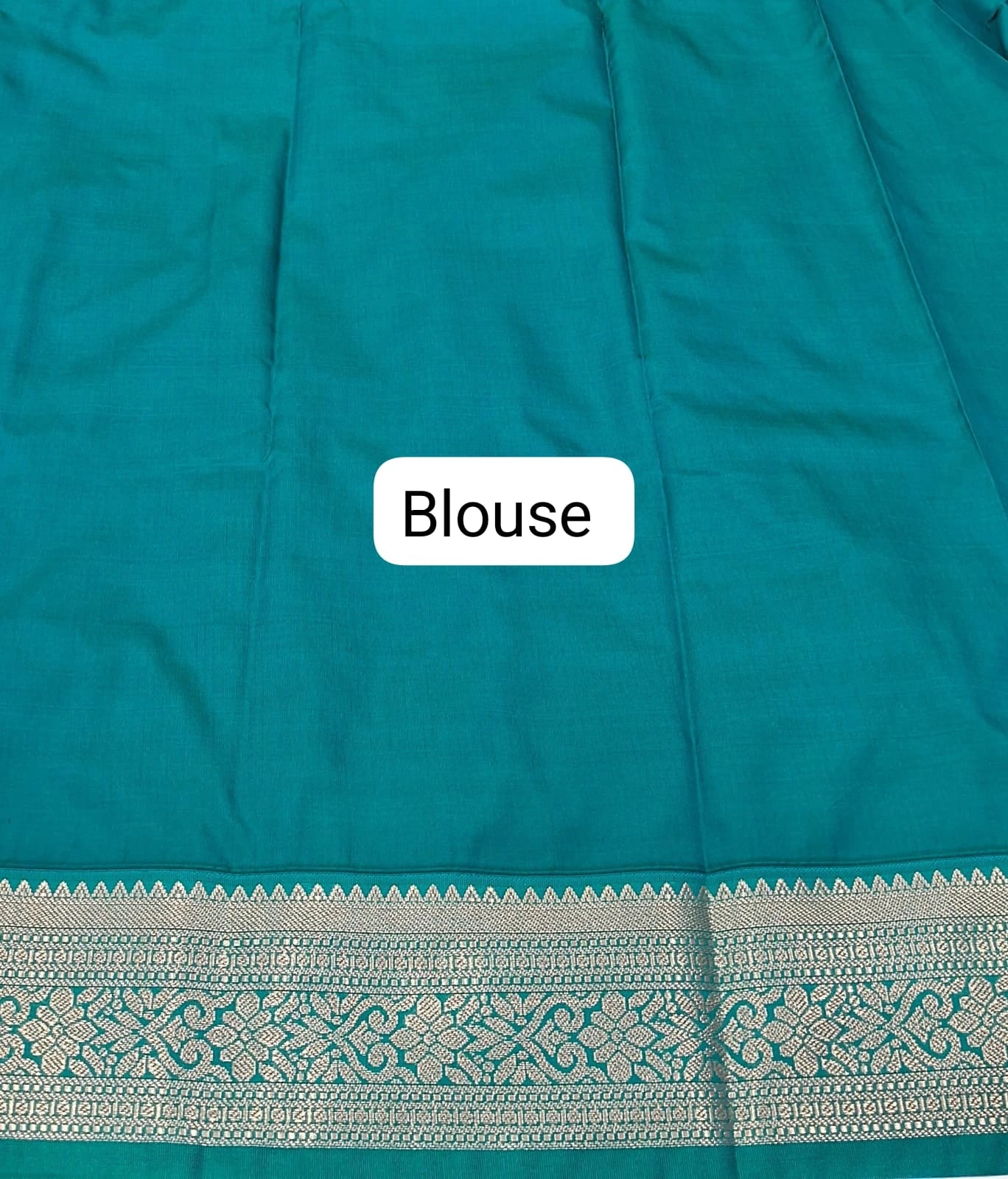 Royal Blue Kanchi Semi Silk Saree blouse