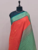 Orange Kanchi Semi Silk Saree 1