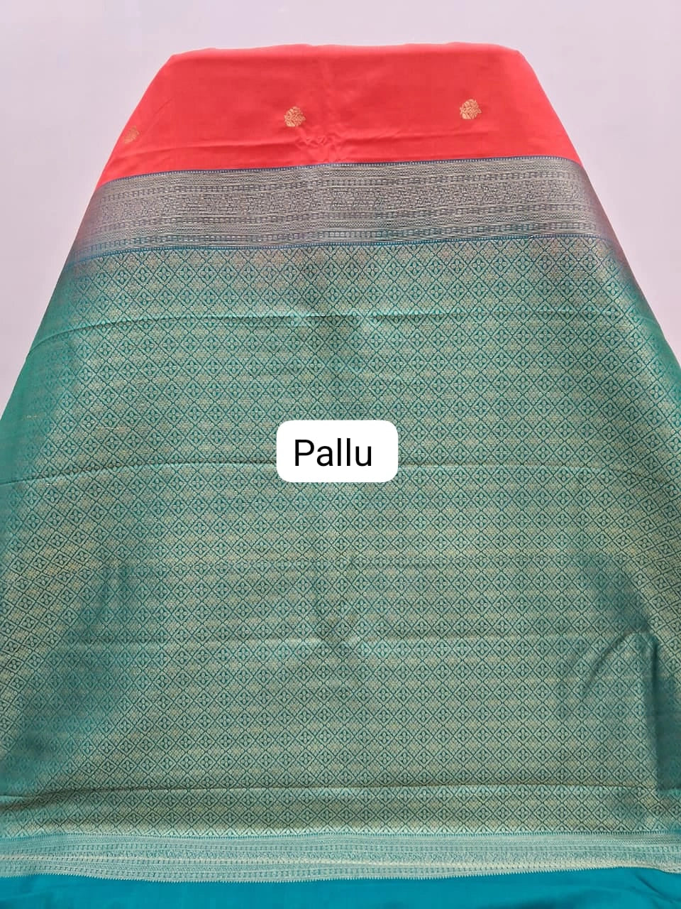 Orange Kanchi Semi Silk Saree pallu