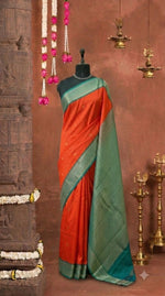 Orange Kanchi Semi Silk Saree 