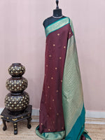 Chocolate Brown Kanchi Semi Silk Saree 