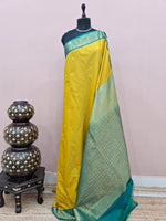 Lime Yellow Kanchi Semi Silk Saree 