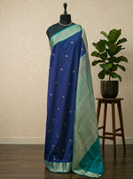 Deep Blue Kanchi Semi Silk Saree 