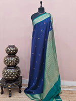Deep Blue Kanchi Semi Silk Saree 