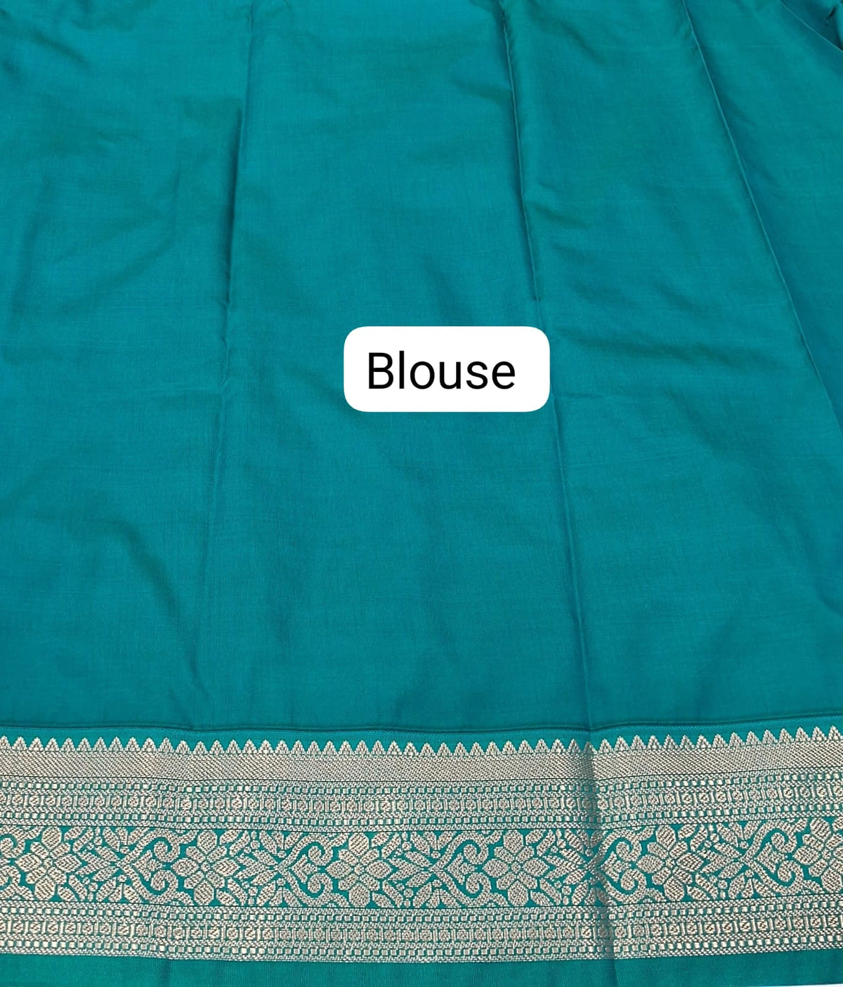 Deep Blue Kanchi Semi Silk Saree blouse