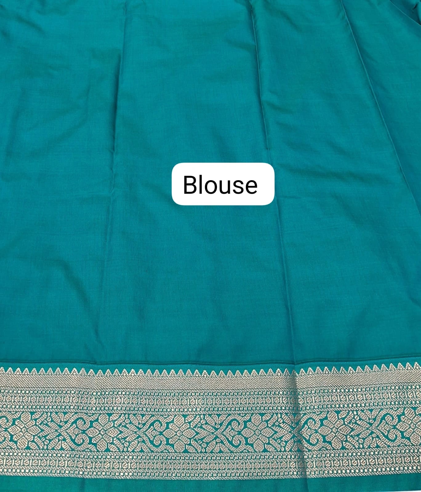 Deep Blue Kanchi Semi Silk Saree blouse