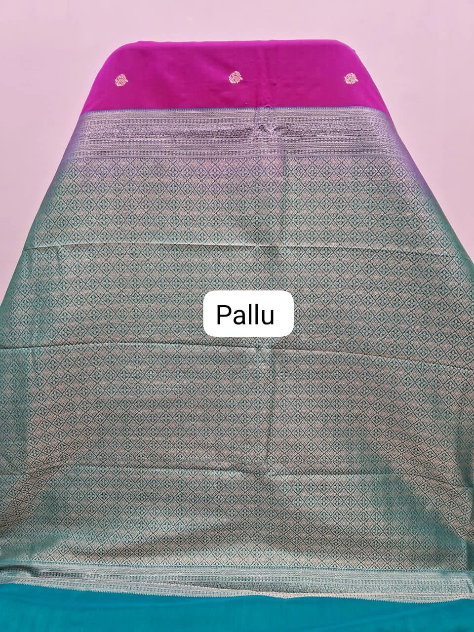 Rani Pink Kanchi Semi Silk Saree pallu
