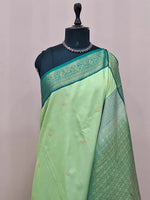 Pista Green Kanchi Semi Silk Saree 1