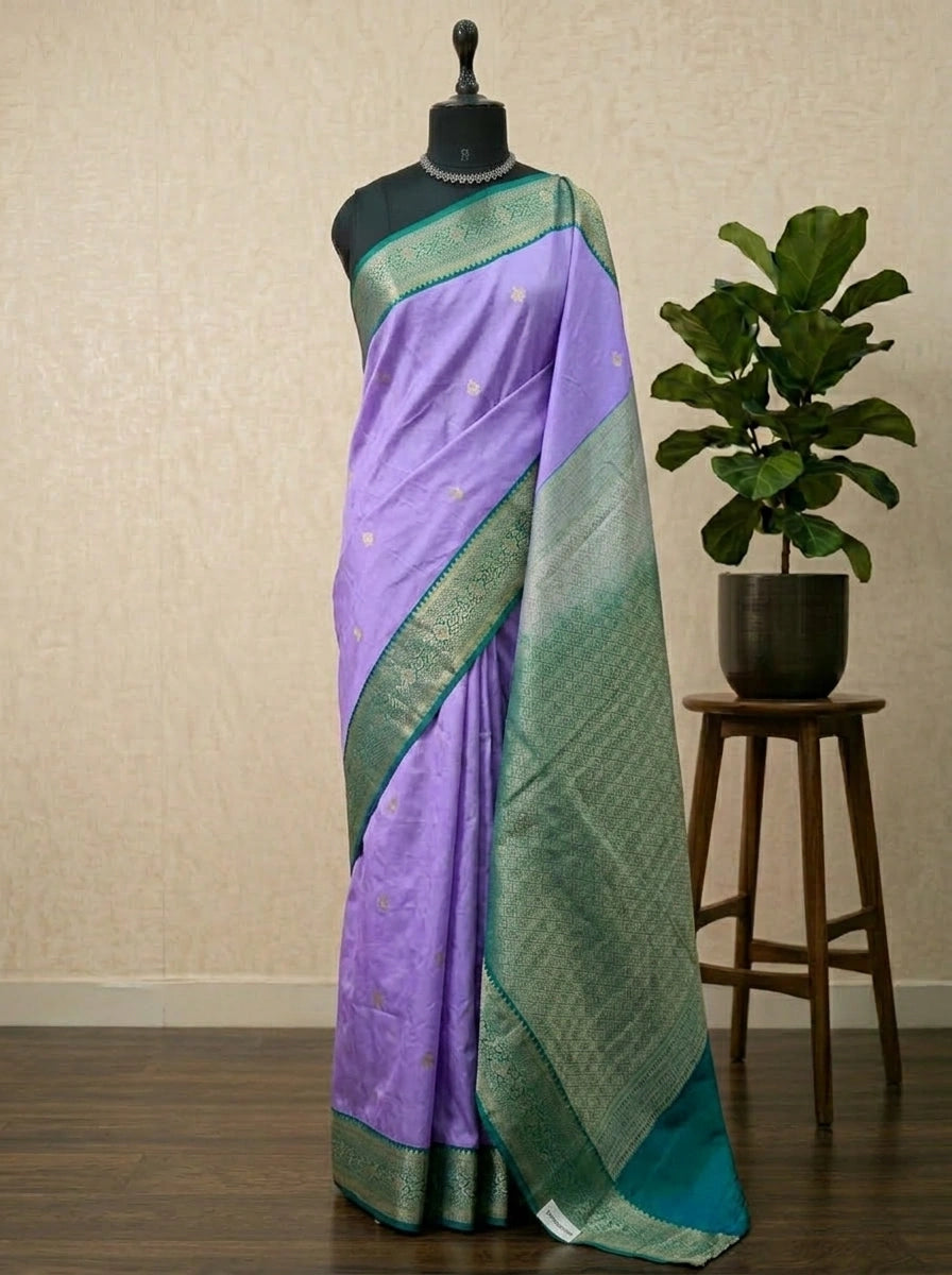 Lavender Kanchi Semi Silk Saree 