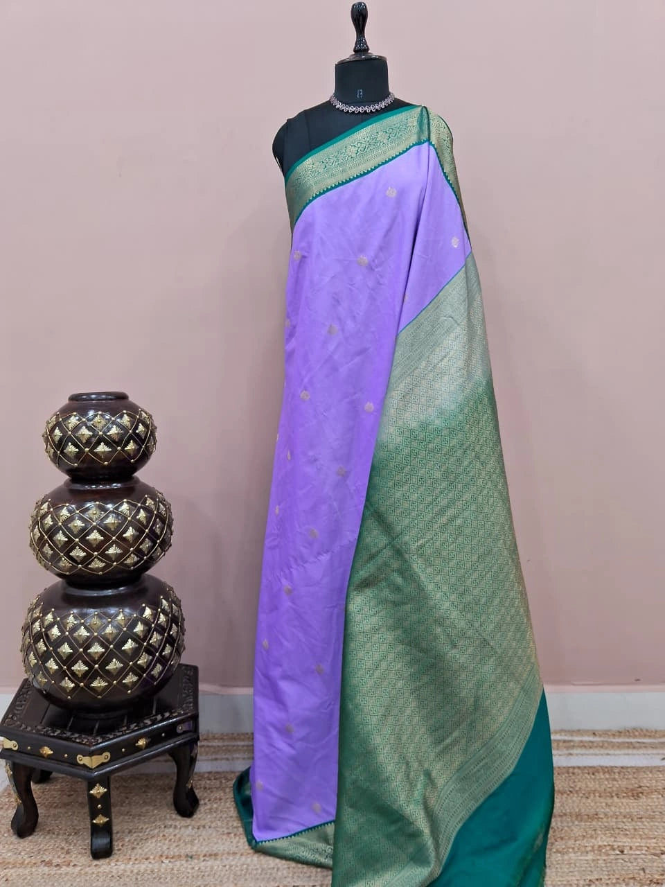 Lavender Kanchi Semi Silk Saree 
