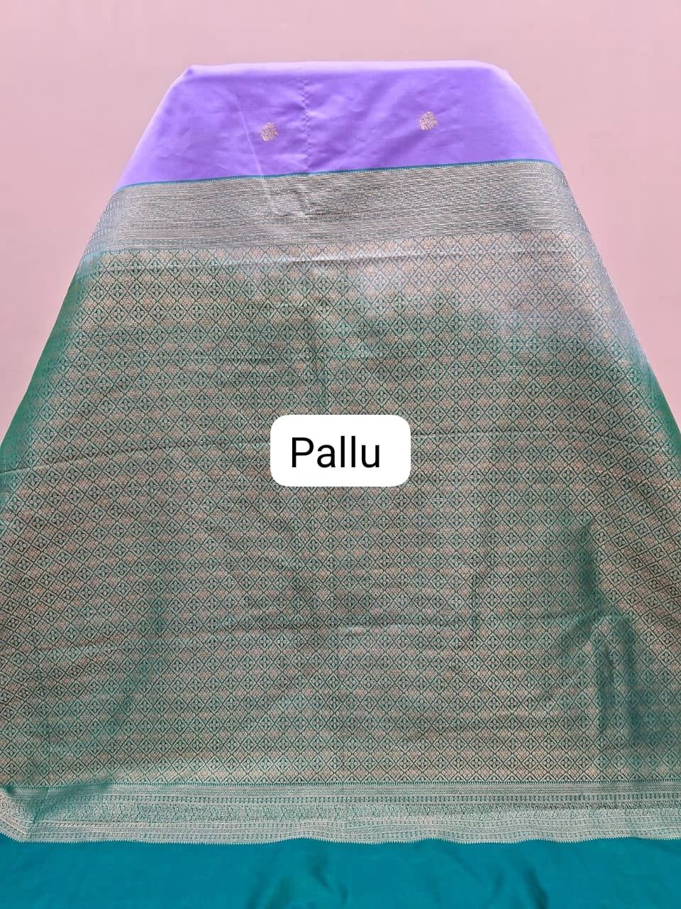 Lavender Kanchi Semi Silk Saree pallu