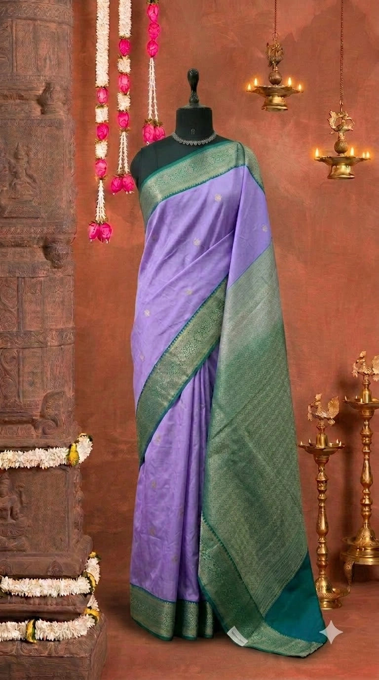 Lavender Kanchi Semi Silk Saree 