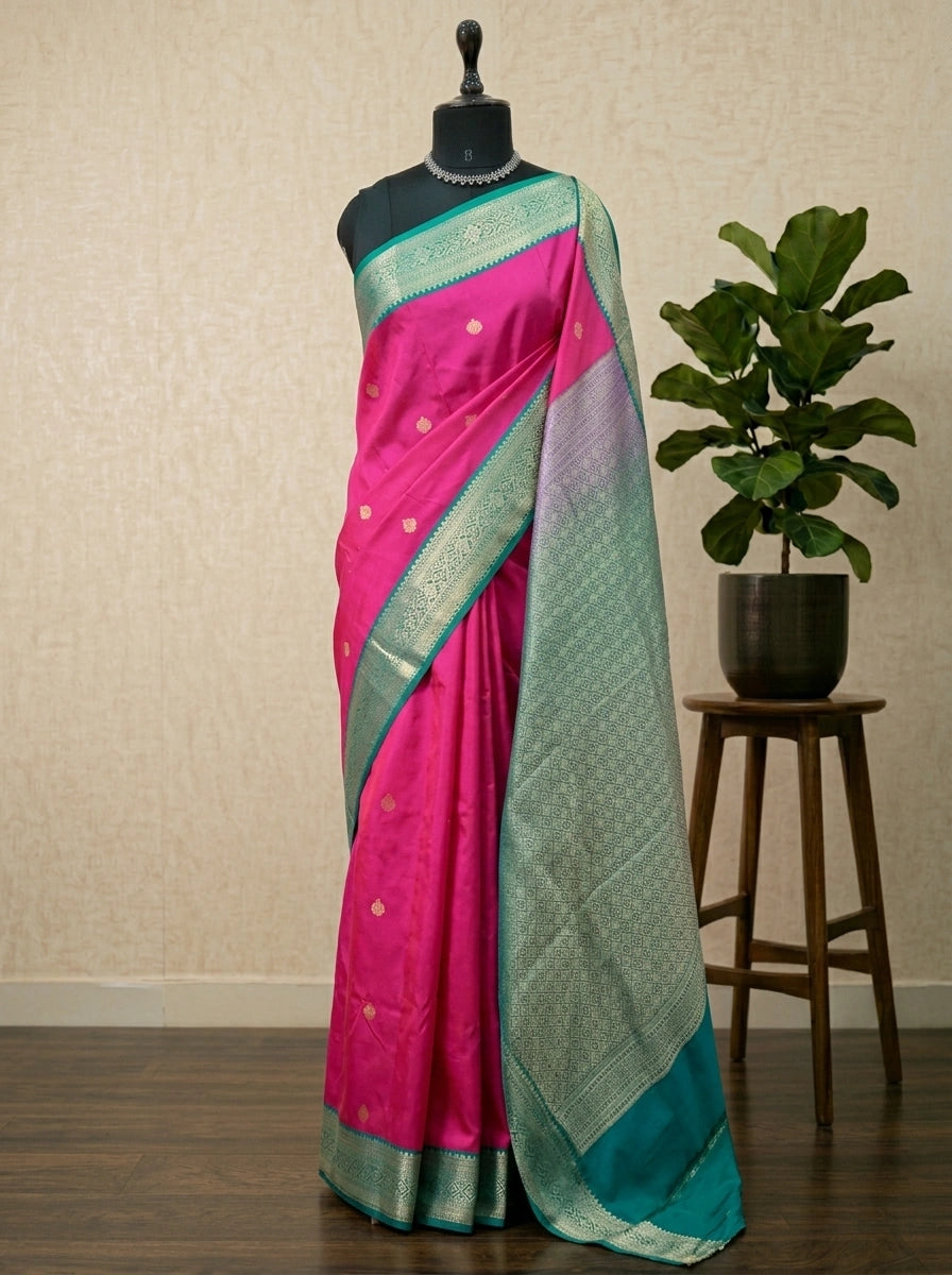 Pink Kanchi Semi Silk Saree 