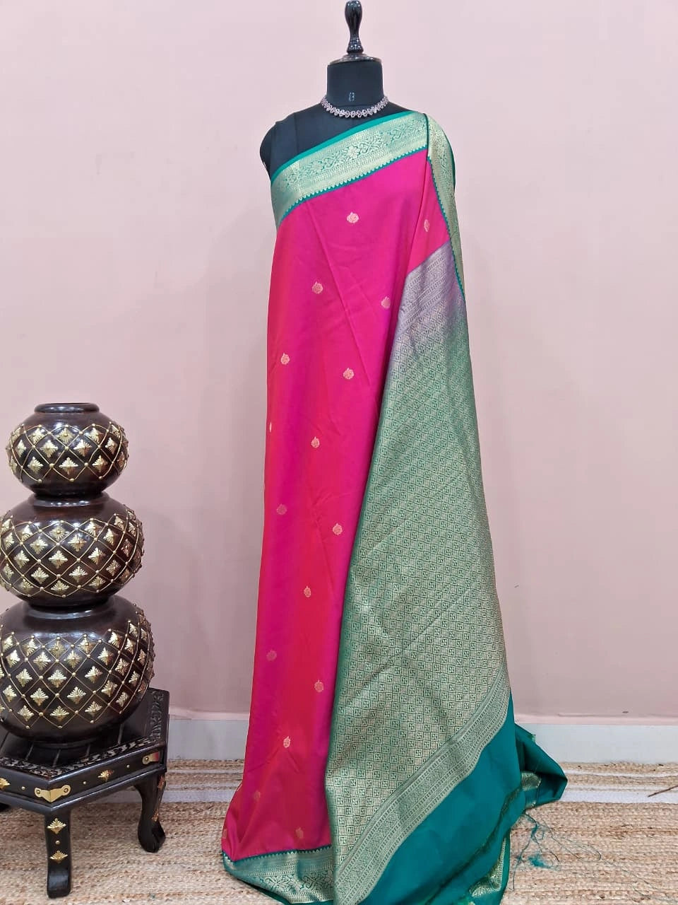 Pink Kanchi Semi Silk Saree 