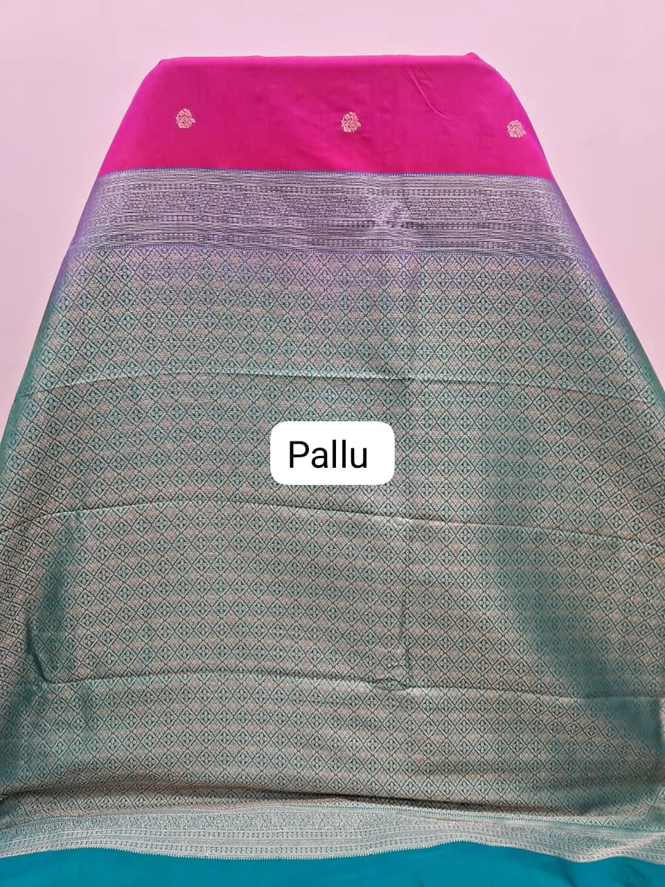 Pink Kanchi Semi Silk Saree pallu