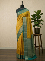 Mustard Yellow Kanchi Semi Silk Saree 