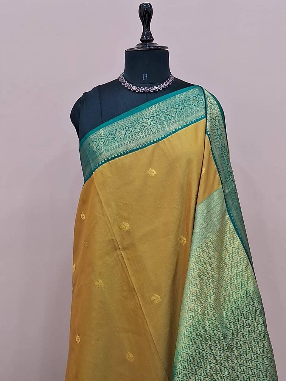 Mustard Yellow Kanchi Semi Silk Saree 1