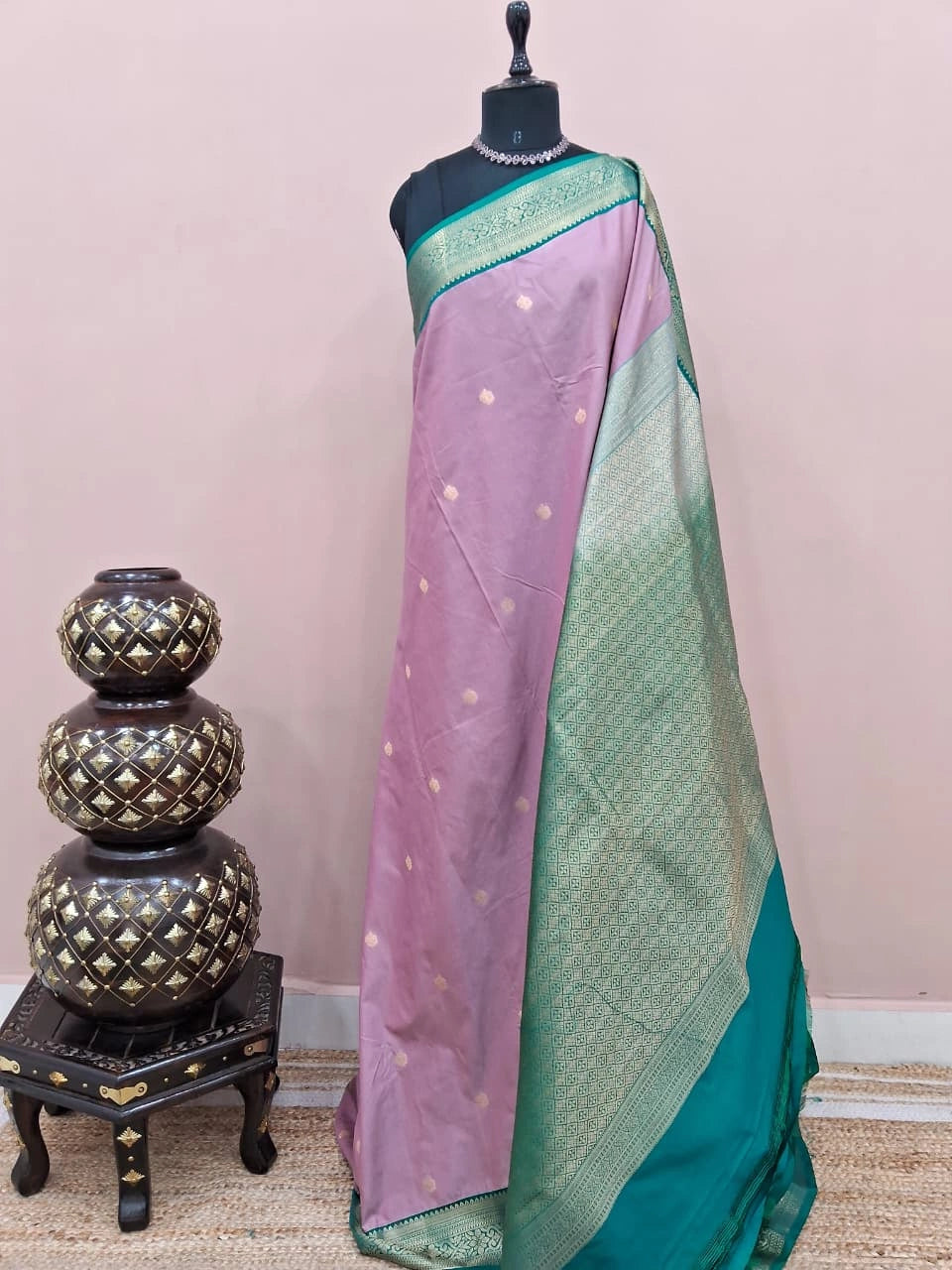 Onion Pink Kanchi Semi Silk Saree 