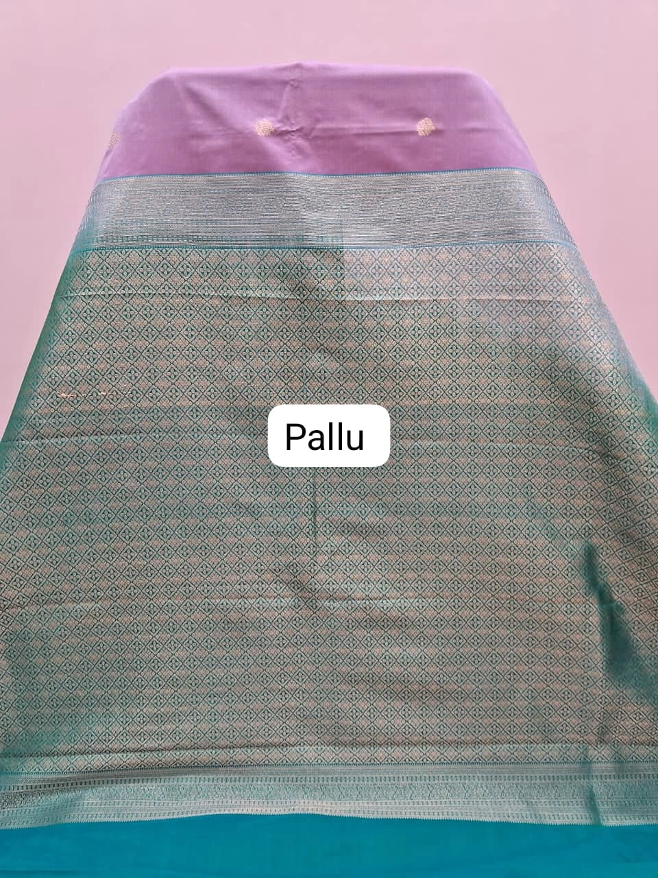 Onion Pink Kanchi Semi Silk Saree pallu