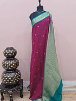 Wine Shaded Kanchi Semi Silk Saree 
