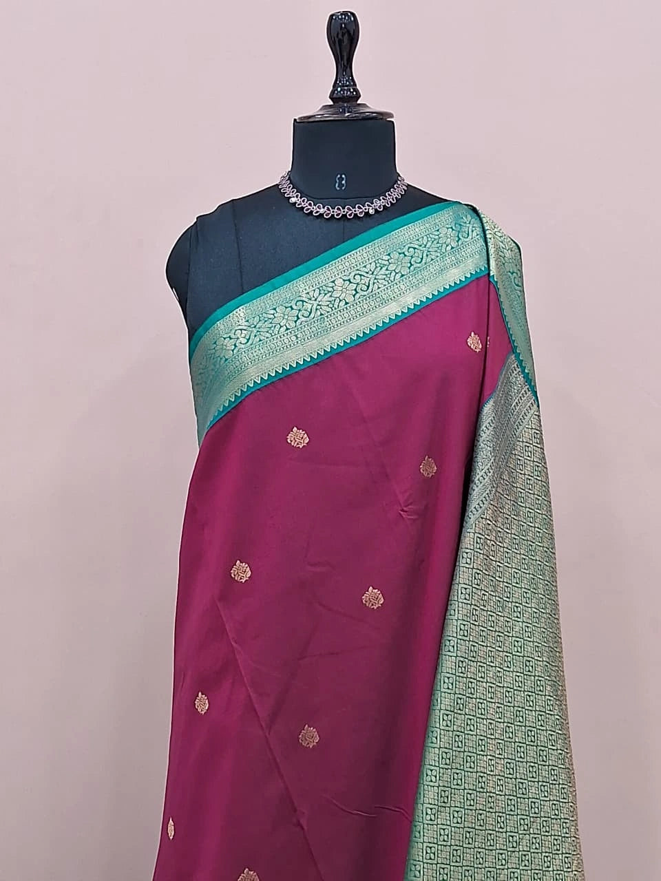 Wine Shaded Kanchi Semi Silk Saree 1