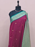 Wine Shaded Kanchi Semi Silk Saree 1