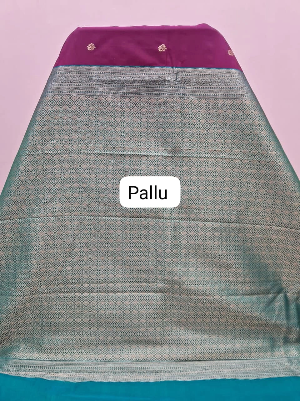 Wine Shaded Kanchi Semi Silk Saree pallu