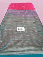 Coral Peach Kanchi Semi Silk Saree pallu