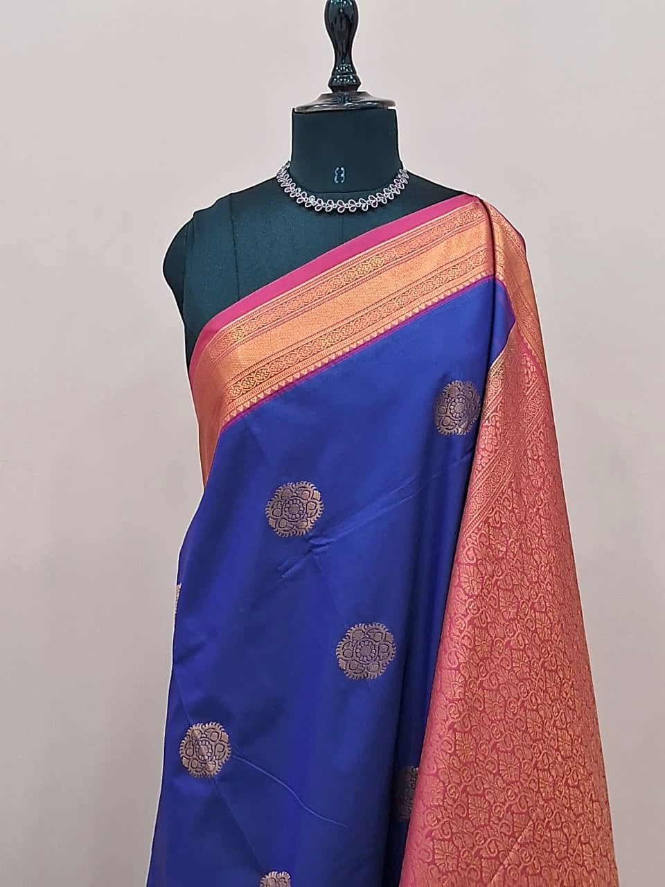 Royal Blue Kanchi Semi Silk Saree 1