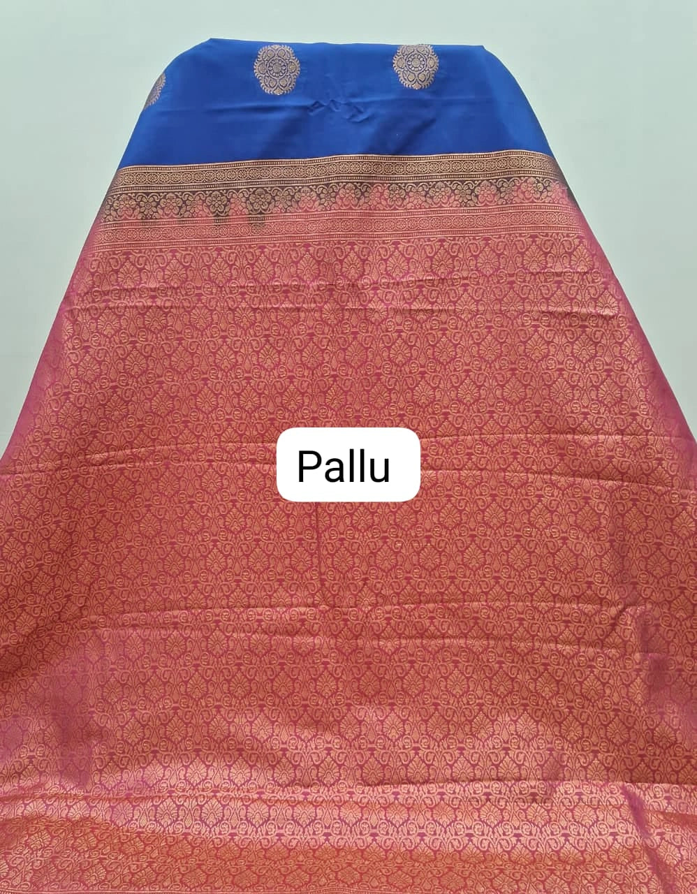 Royal Blue Kanchi Semi Silk Saree pallu