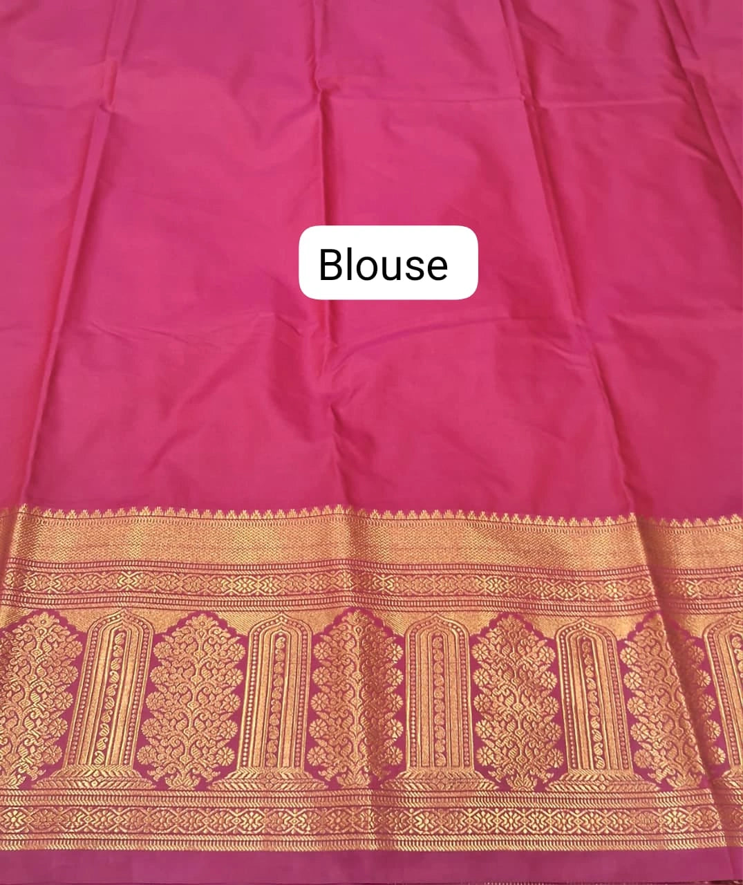 Royal Blue Kanchi Semi Silk Saree blouse