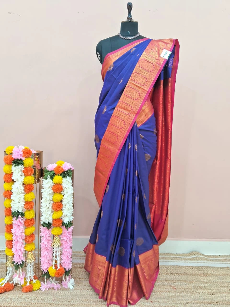 Royal Blue Kanchi Semi Silk Saree
