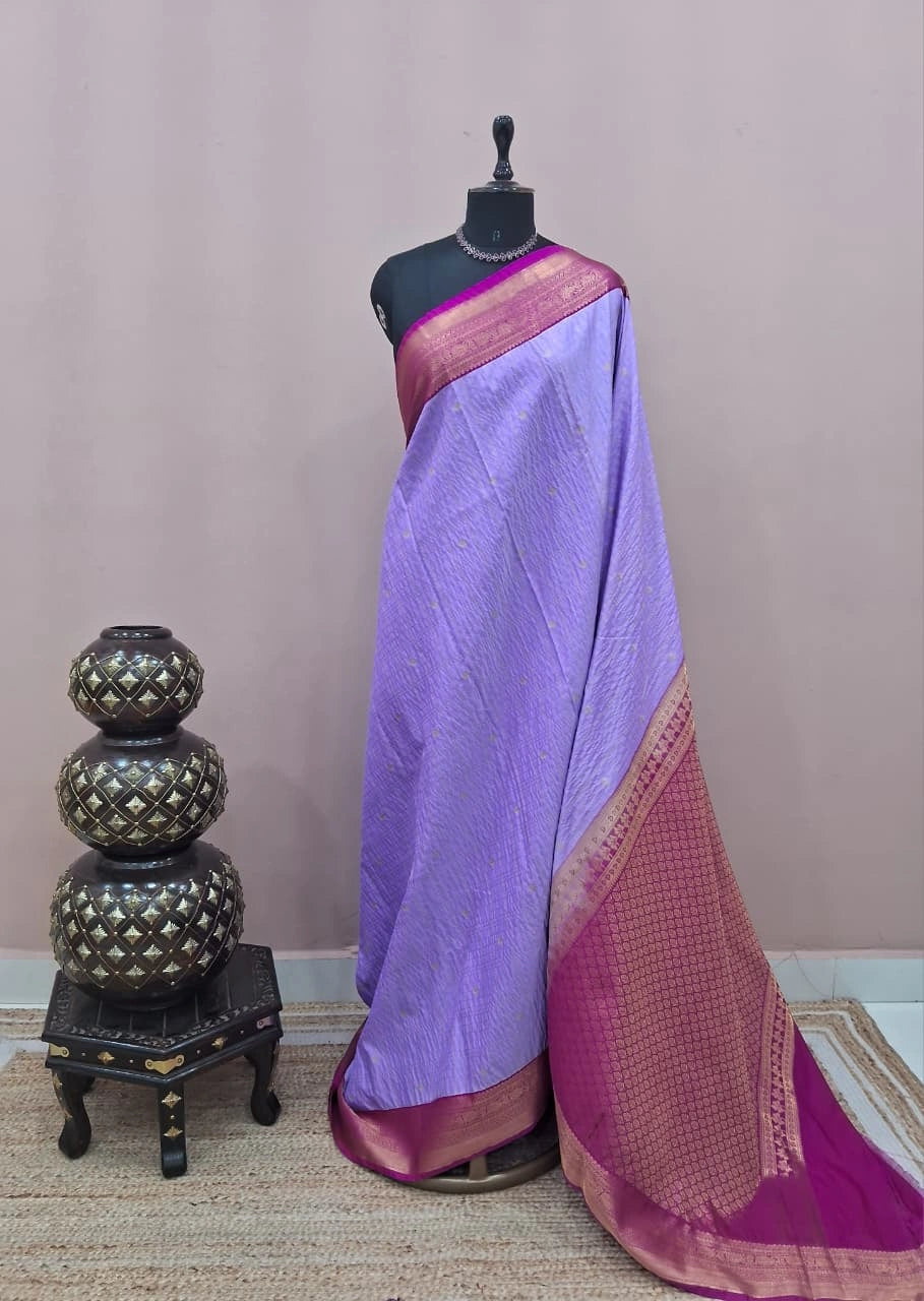 Lavender Kanchi Semi Silk Saree 