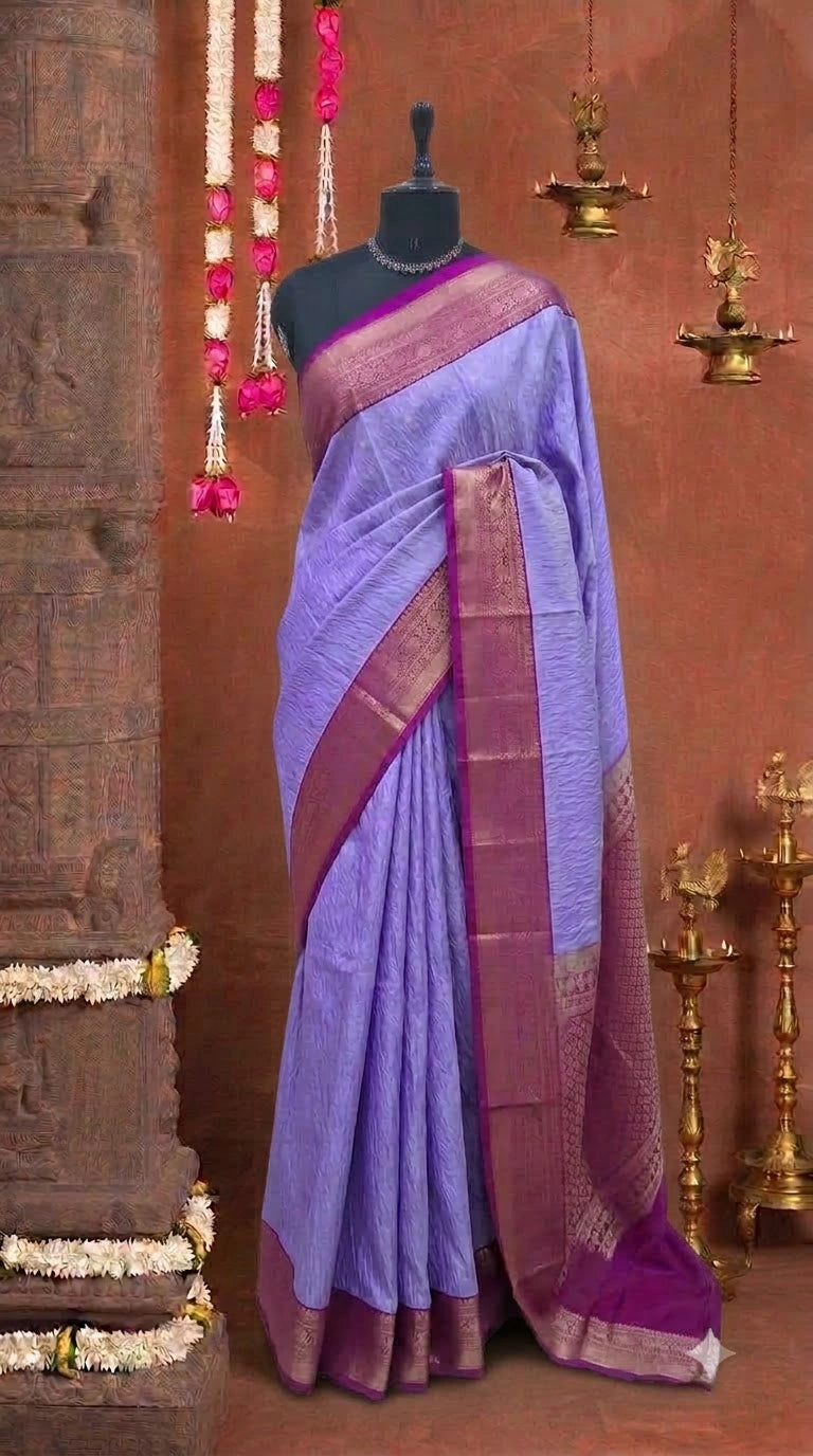 Lavender Kanchi Semi Silk Saree 