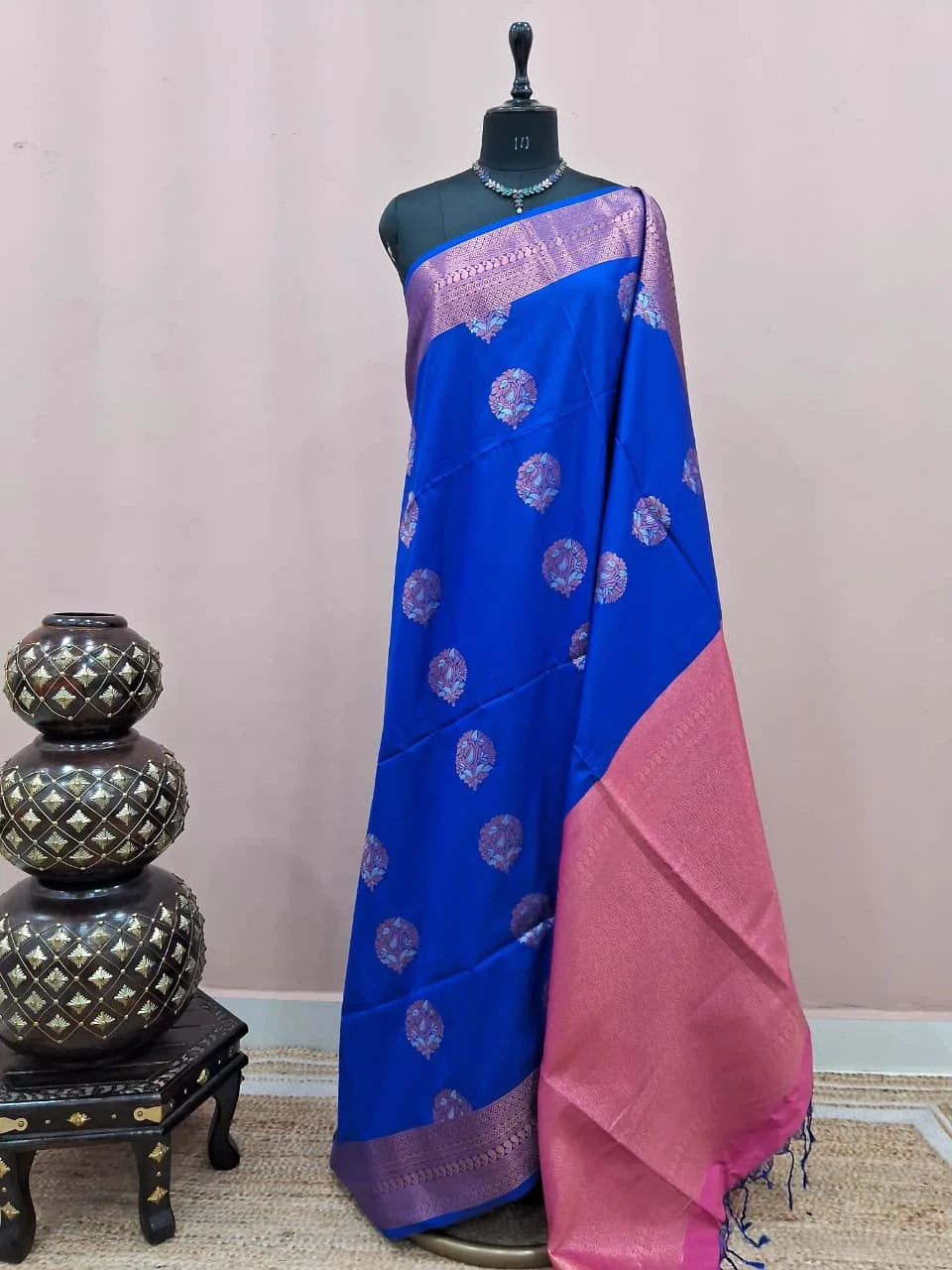 Royal Blue Kanchi Semi Silk Saree 