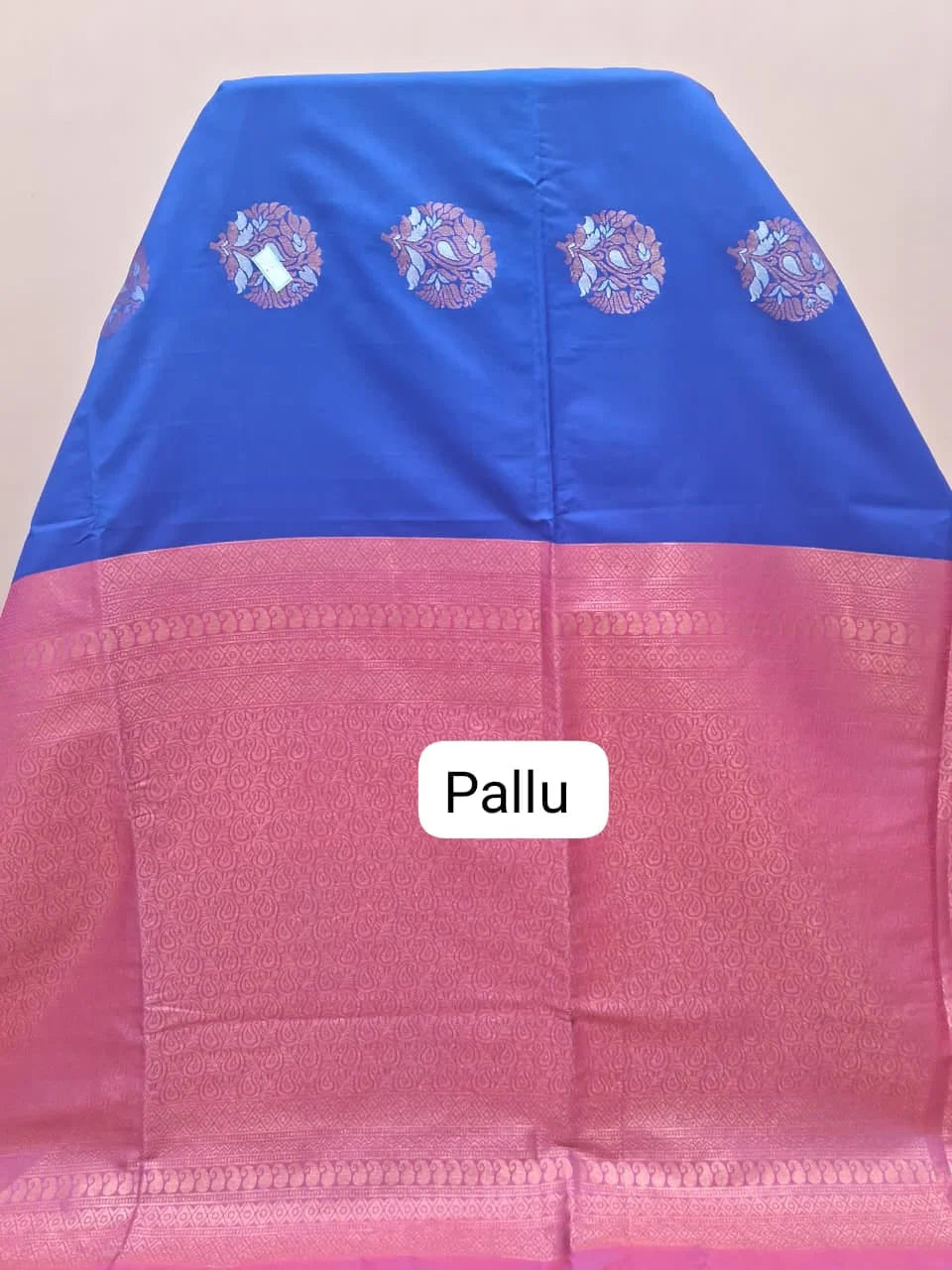 Royal Blue Kanchi Semi Silk Saree pallu