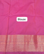 Royal Blue Kanchi Semi Silk Saree blouse