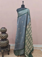Grey Kanchi Korvai Silk Saree 