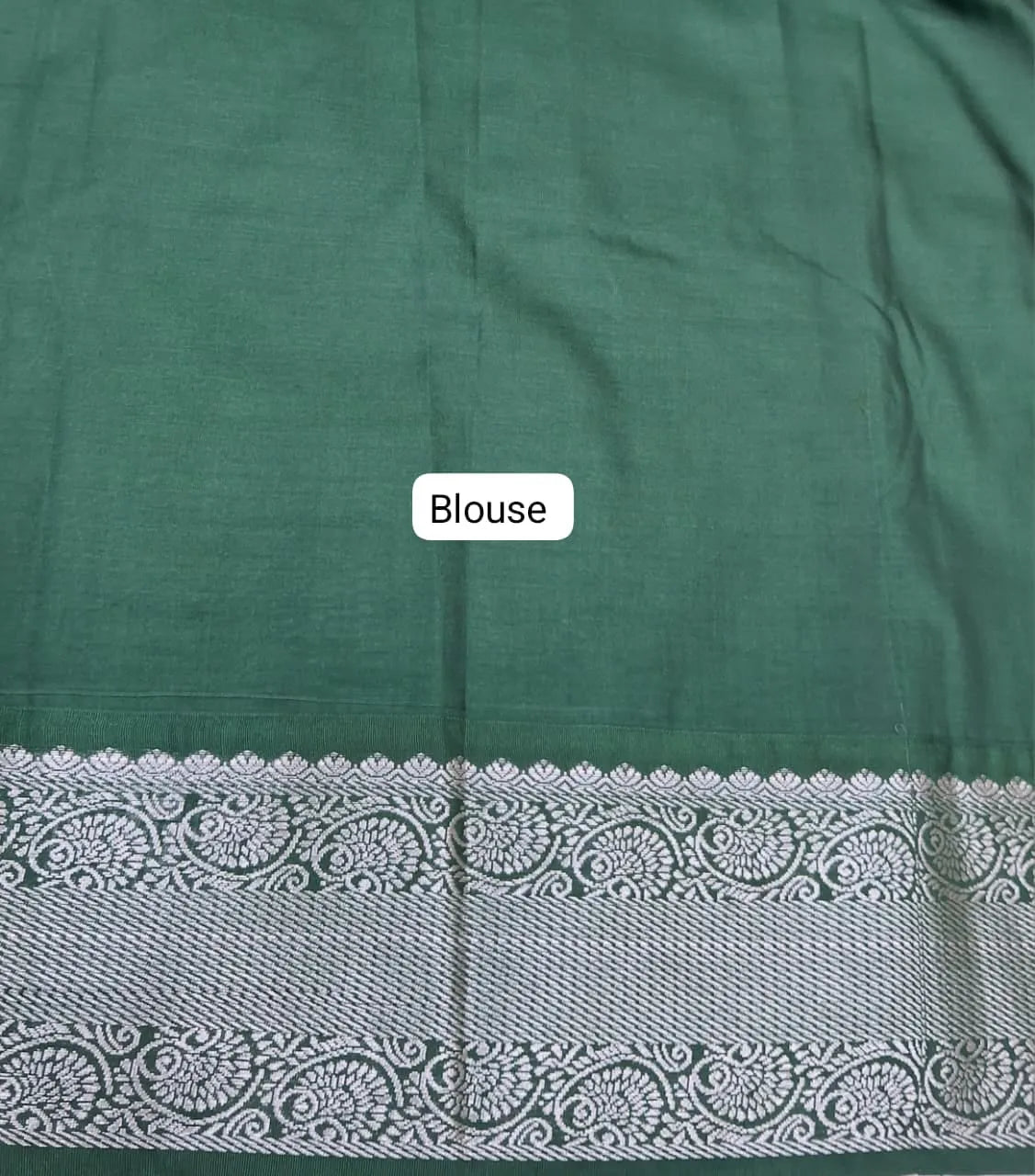 Grey Kanchi Korvai Silk Saree Blouse