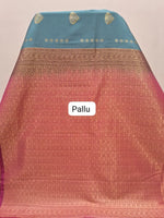 Metal Grey Kanchi Korvai Silk Saree Pallu