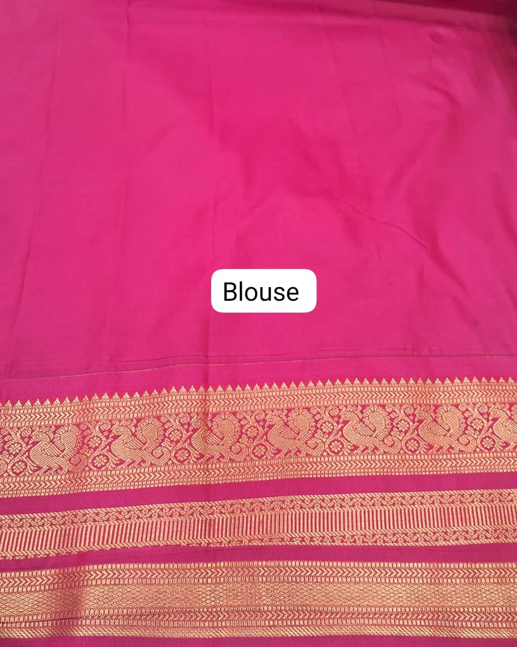Metal Grey Kanchi Korvai Silk Saree Blouse