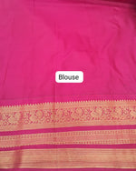 Metal Grey Kanchi Korvai Silk Saree Blouse