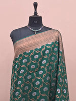 Peacock Green Kanchi Semi Silk Saree 1