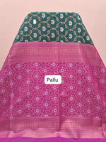 Peacock Green Kanchi Semi Silk Saree Pallu