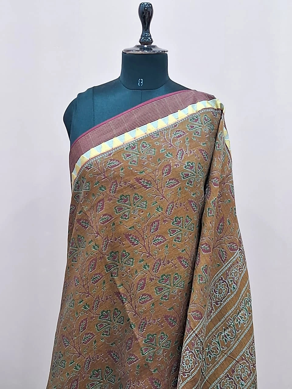 Copper Brown Malai Cotton Saree 1